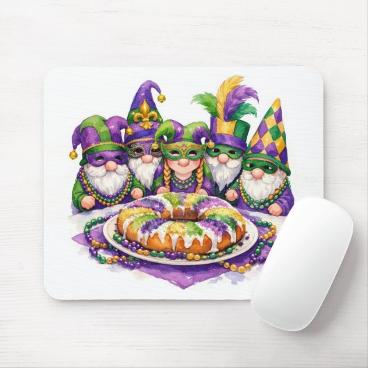 Mardi Gras Kabouterfeest Met Koningentaart Muismat (Met muis)