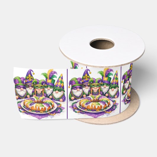 Mardi Gras Kabouterfeest Met Koningentaart Satijnen Lint (Spoel)