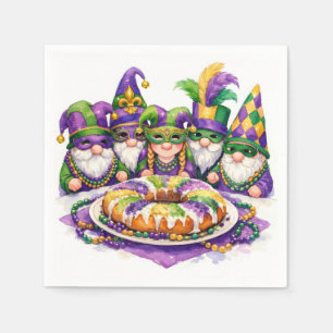 Mardi Gras Kabouterfeest Met Koningentaart Servet