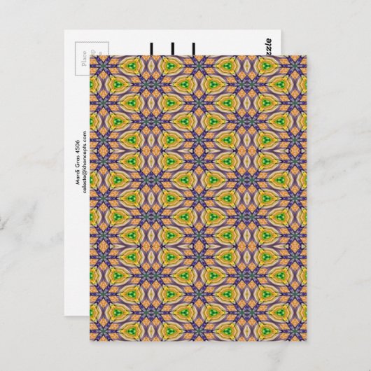 Mardi Gras Kaleidoscope Briefkaart (Voorkant / Achterkant)