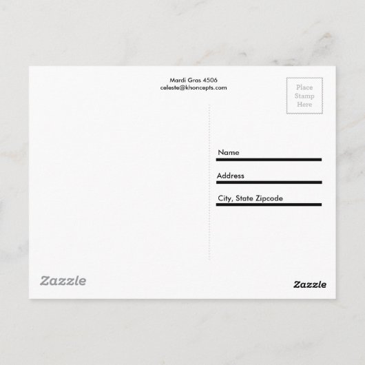 Mardi Gras Kaleidoscope Briefkaart (Achterkant)