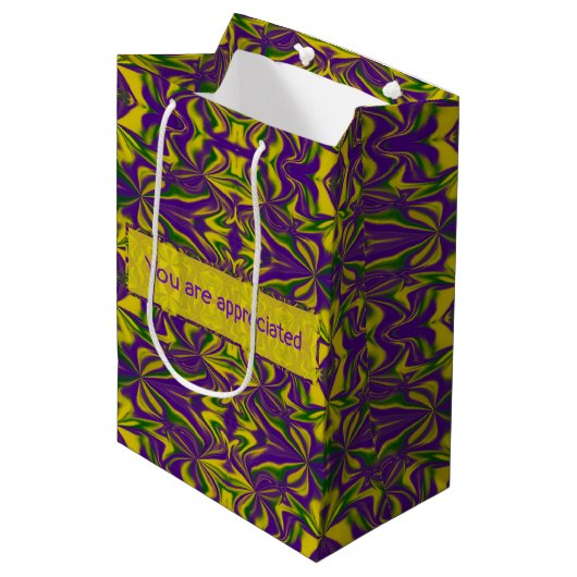Mardi Gras Kaleidoscope Medium Cadeauzakje (Voorkant Gekanteld)