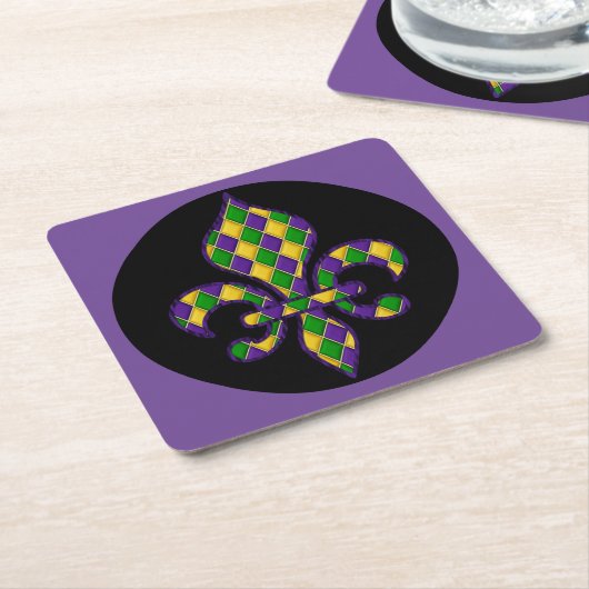 Mardi Gras Kartonnen Onderzetters (Schuin)