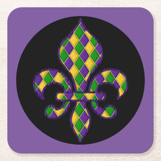 Mardi Gras Kartonnen Onderzetters (Voorkant)