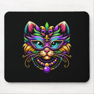 Mardi Gras kat met masker narrenhoed Funny Carni Muismat