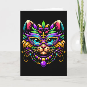 Mardi Gras kat met masker Narrenhoed Grappige Carn Kaart