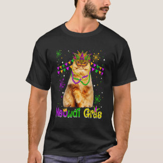 Mardi Gras Kat Schattige Perzische Kat Carnavalsm T-shirt