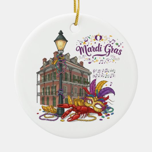 Mardi Gras Keramisch Ornament (Voorkant)