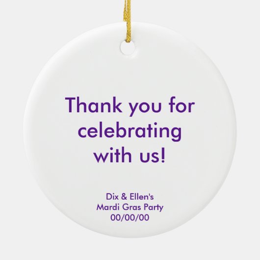 Mardi Gras Keramisch Ornament (Achterkant)