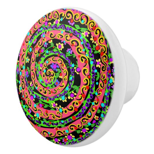 Mardi Gras Keramische Knop (Rechts)