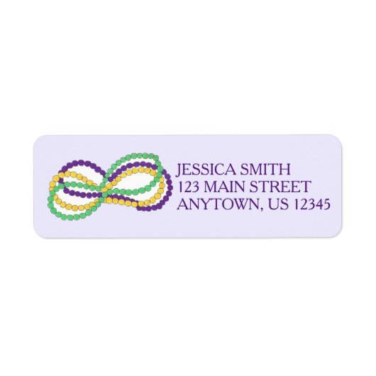 Mardi Gras Ketting Beads Bourbon Street NOLA Etiket (Voorkant)