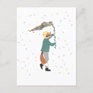 Mardi Gras Kinder Carnival Spring Illustration Boy Briefkaart