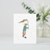 Mardi Gras Kinder Carnival Spring Illustration Boy Briefkaart (Staand voorkant)