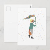 Mardi Gras Kinder Carnival Spring Illustration Boy Briefkaart (Voorkant / Achterkant)