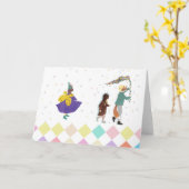Mardi Gras Kinder carnival Spring Illustration Kaart (Gele Bloem)