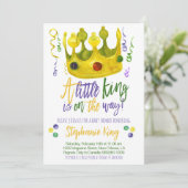 Mardi Gras King Baby shower Uitnodiging (Staand voorkant)