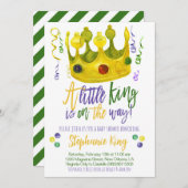 Mardi Gras King Baby shower Uitnodiging (Voorkant / Achterkant)