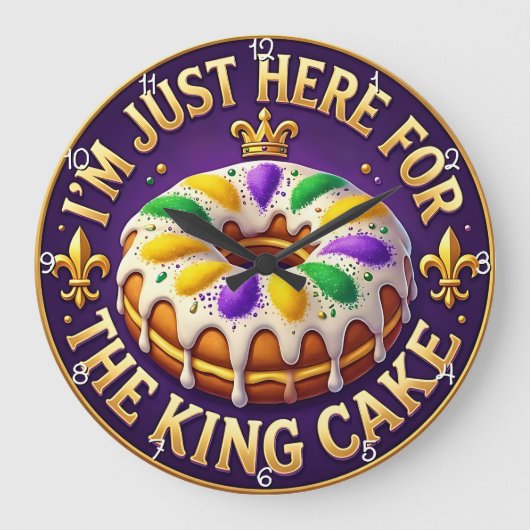 Mardi Gras King Cake Celebration Grote Klok (Voorkant)