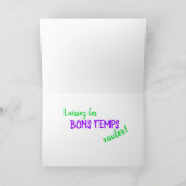 Mardi Gras King Cake Crown Laissez Les Bons Temps Kaart (Binnen)