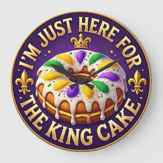 Mardi Gras King Cake Feest Grote Klok (Voorkant)
