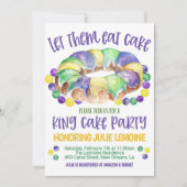 Mardi Gras King Cake Feest Uitnodiging (Voorkant)