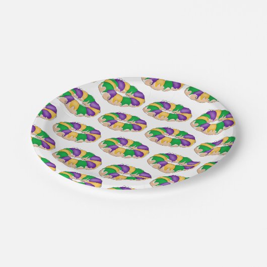 Mardi Gras King Cake Paper Borden Papieren Bordje (Gekanteld)