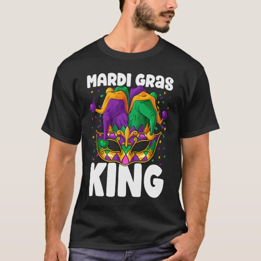 Mardi Gras King Costume Jester Outfit Kids Boy Men T-shirt (Voorkant)