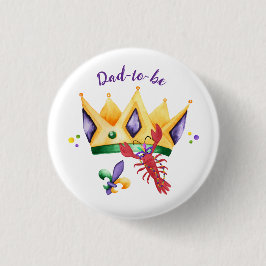 Mardi Gras King Crown Dad-to-be Ronde Button 3,2 Cm
