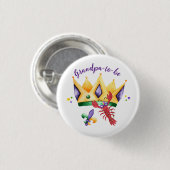 Mardi Gras King Crown Grandpa-to-be Ronde Button 3,2 Cm (Voorkant /achterkant)