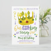 Mardi Gras King Eerste Uitnodiging Verjaardag (Staand voorkant)