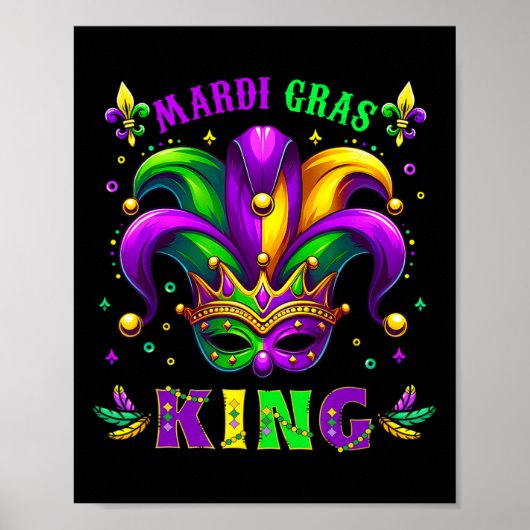 Mardi Gras King Fun Mardi Gras Carnaval 2025 Gift Poster (Voorkant)