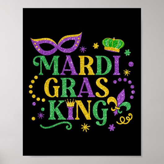 Mardi Gras King Fun Parade Mardi Gras Carnival Cos Poster (Voorkant)
