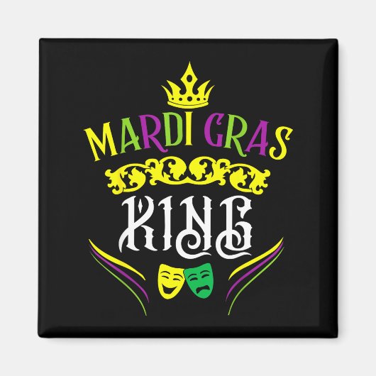 Mardi Gras King Funny New Orleans Party Parade  Magneet (Voorkant)