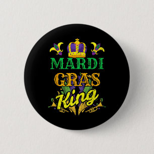 Mardi Gras King Mannen Carnaval kostuum cadeau Mar Ronde Button 5,7 Cm