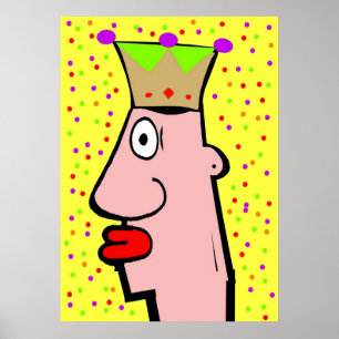Mardi Gras King "REX" Abstract hoofd, Poster