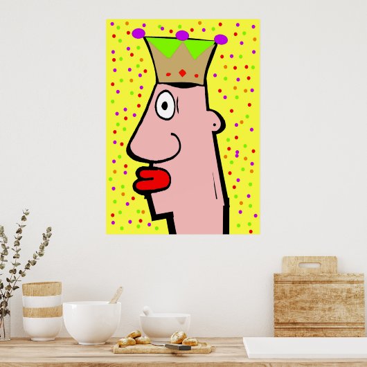 Mardi Gras King "REX" Abstract hoofd, Poster (Keuken)