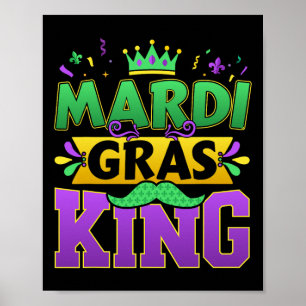 Mardi Gras King voor carnavalskostuum New Orleans Poster