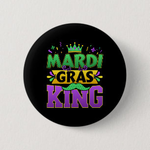 Mardi Gras King voor carnavalskostuum New Orleans Ronde Button 5,7 Cm
