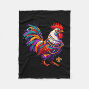 Mardi Gras kip haan kralen New Orleans grappig Fleece Deken