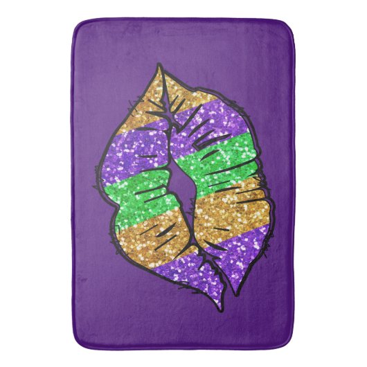 Mardi Gras Kiss Bath Mat (Voorkant Verticaal)