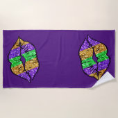 Mardi Gras Kiss Beach Towels Strandlaken (Voorkant)