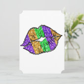 Mardi Gras Kiss Flat Wenskaart Kaart (Staand voorkant)