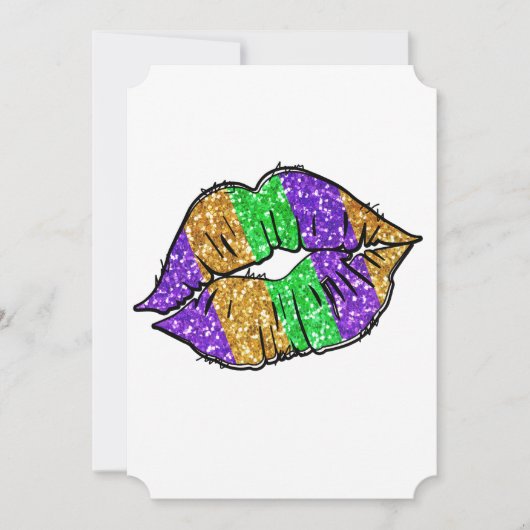 Mardi Gras Kiss Flat Wenskaart Kaart (Voorkant)