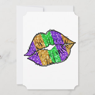 Mardi Gras Kiss Flat Wenskaart Kaart