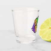 Mardi Gras Kiss Glass Shot Glas (Links)
