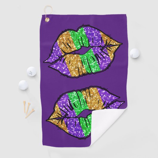 Mardi Gras Kiss Golf Towel Golfhanddoek (Insitu)
