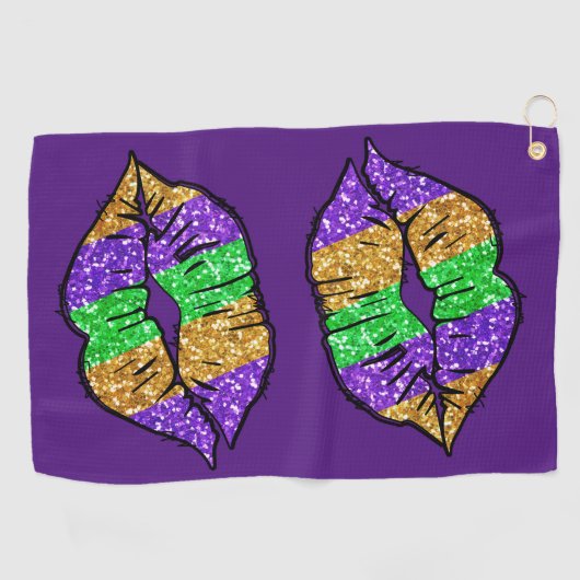 Mardi Gras Kiss Golf Towel Golfhanddoek (Horizontaal)