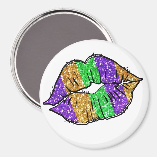 Mardi Gras Kiss Magnet (Voorkant / Achterkant)