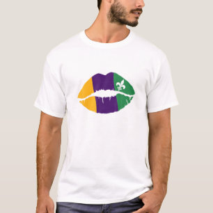Mardi Gras Kiss Mardi Gras Gift Women Mannen Mardi T-shirt