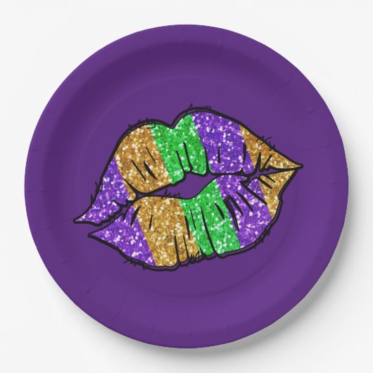 Mardi Gras Kiss Paper Borden Papieren Bordje (Voorkant)